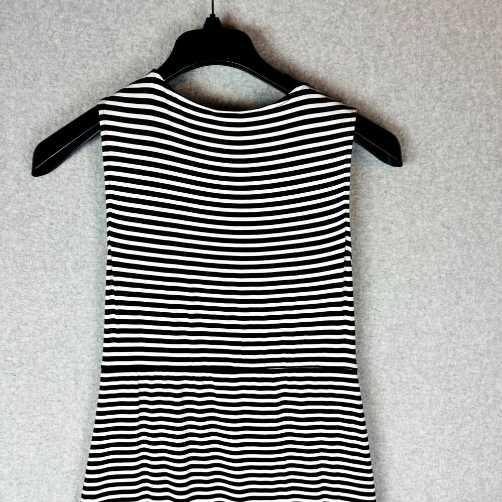 New Soma Womans Sz Medium Dress Asymmetrical Black Striped Sleeveless NWT - Picture 10 of 11